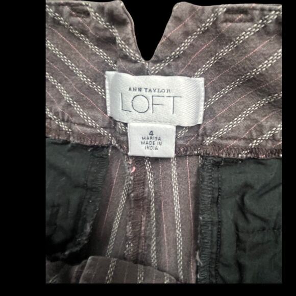 Loft Pants Womens Size 4 Brown with White and Orange Stripes - Picture 4 of 6